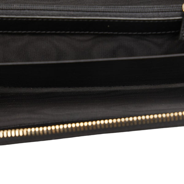 グッチ グッチシマ ラウンドファスナー 長財布 449364 ブラック レザー レディース GUCCI 【中古】