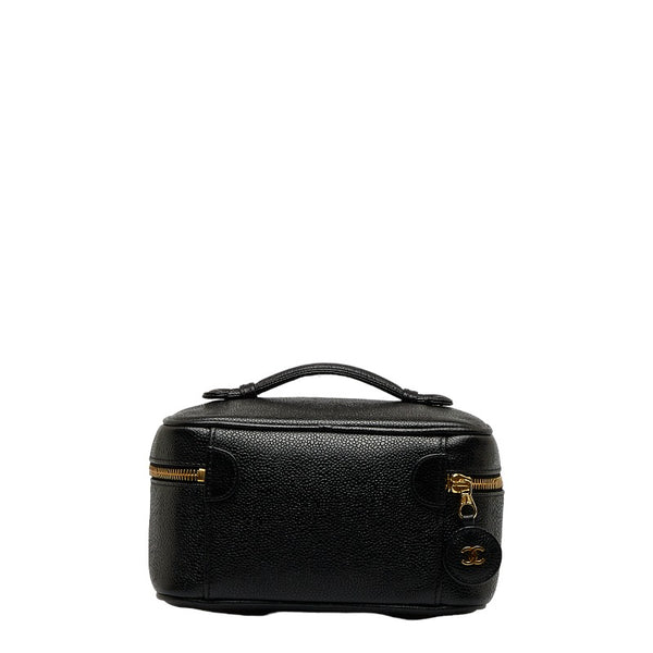 シャネル ココマーク 横型 バニティバッグ ハンドバッグ 3番台 ブラック キャビアスキン レディース CHANEL 【中古】