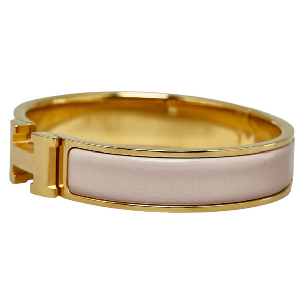 エルメス クリックH ブレスレット ゴールド ピンク メッキ エナメル レディース HERMES 【中古】