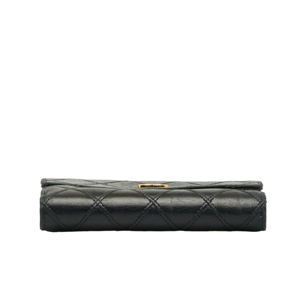 シャネル ビコローレ ダブルホック ココマーク 二つ折り財布 ブラック ラムスキン レディース CHANEL 【中古】