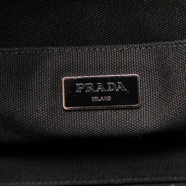 プラダ カナパトート カモフラージュ 迷彩 ハンドバッグ カーキ ブラウン キャンバス レディース PRADA 【中古】