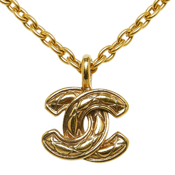シャネル マトラッセ ココマーク チェーン ネックレス ゴールド メッキ レディース CHANEL 【中古】
