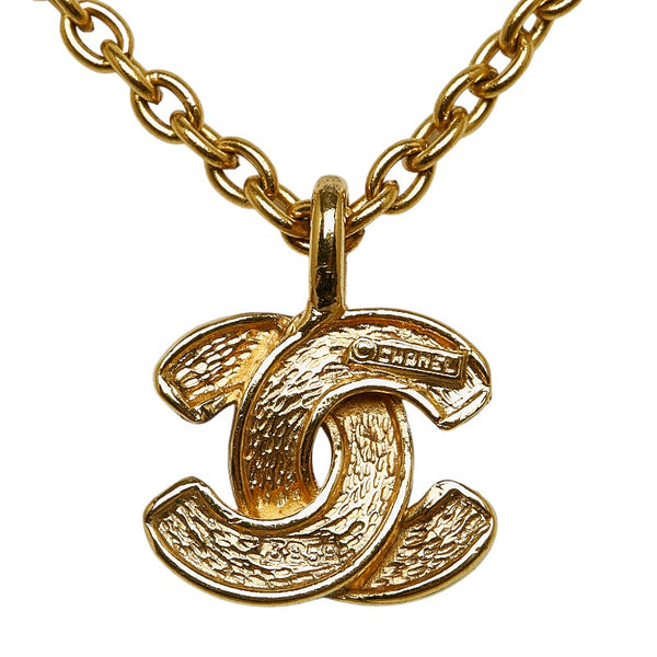 シャネル マトラッセ ココマーク チェーン ネックレス ゴールド メッキ レディース CHANEL 【中古】