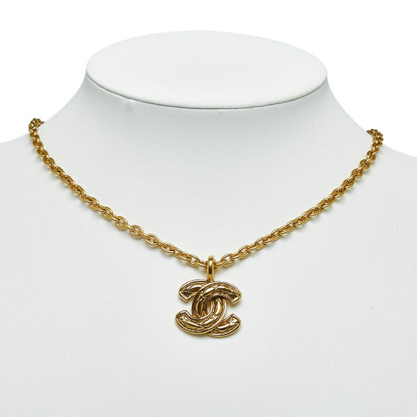 シャネル マトラッセ ココマーク チェーン ネックレス ゴールド メッキ レディース CHANEL 【中古】
