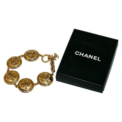 シャネル ココマーク キルティング ブレスレット ゴールド メッキ レディース CHANEL 【中古】