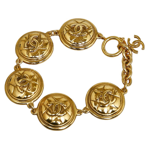 シャネル ココマーク キルティング ブレスレット ゴールド メッキ レディース CHANEL 【中古】