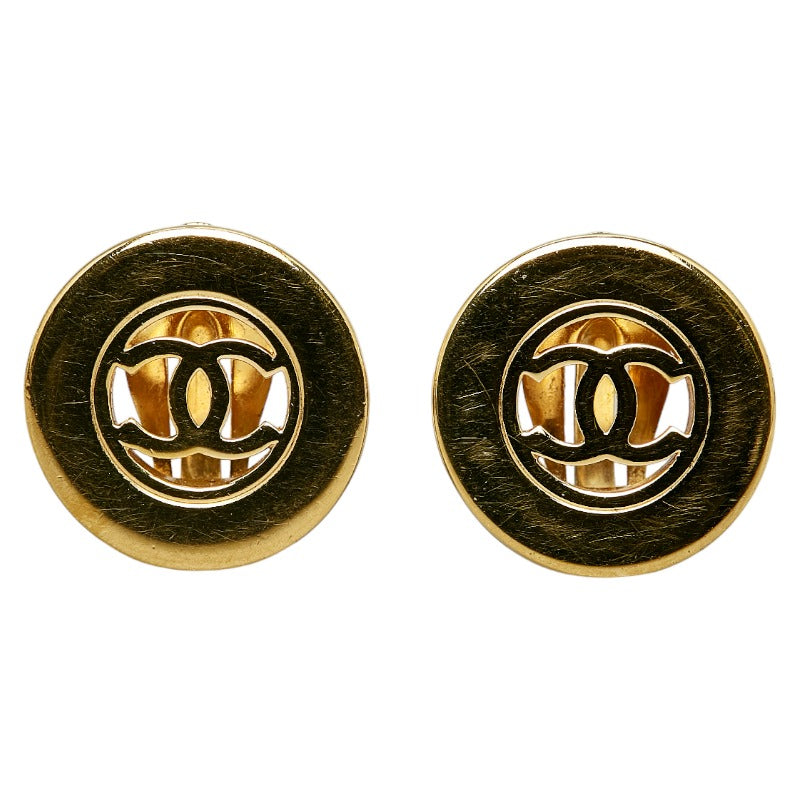 シャネル ココマーク ラウンド イヤリング ゴールド メッキ レディース CHANEL 【中古】