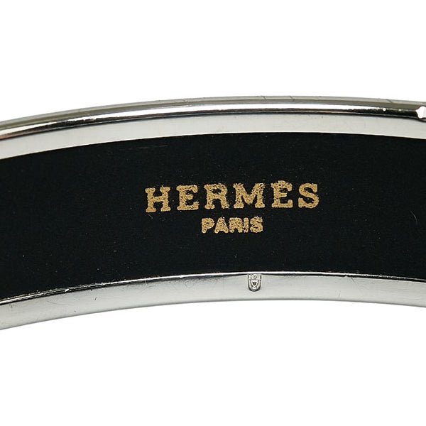 エルメス エマイユMM カレーシュ 七宝焼き  バングル ブレスレット シルバー アイボリー メタル エナメル レディース HERMES 【中古】