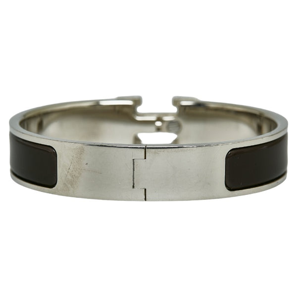エルメス クリッククラックPM バングル ブレスレット シルバー ブラウン メタル レディース HERMES 【中古】