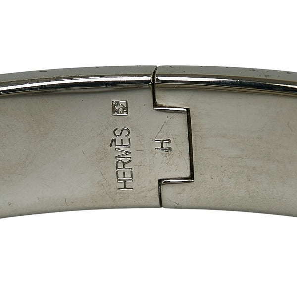 エルメス クリッククラックPM バングル ブレスレット シルバー ブラウン メタル レディース HERMES 【中古】