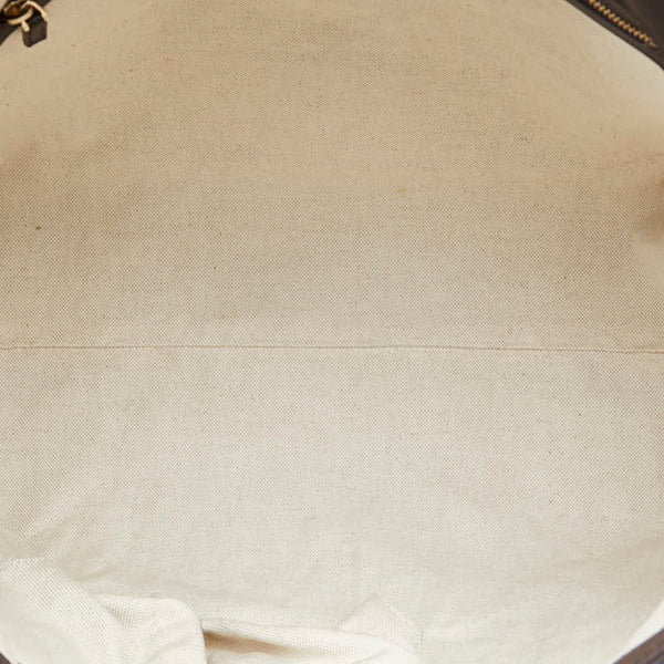 グッチ GGスプリーム トートバッグ 309613 ブラウン PVC レザー レディース GUCCI 【中古】