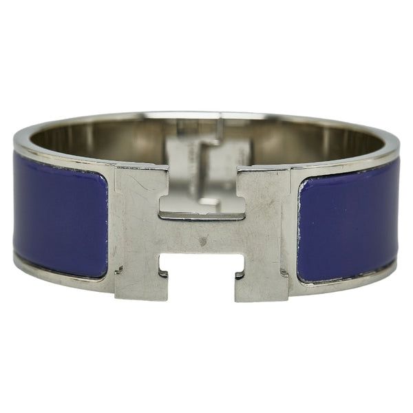 エルメス クリッククラックGM バングル シルバー パープル メタル レディース HERMES 【中古】