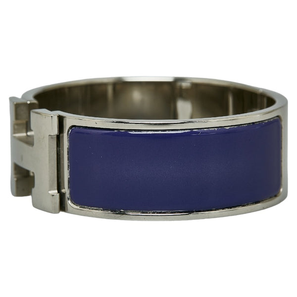 エルメス クリッククラックGM バングル シルバー パープル メタル レディース HERMES 【中古】