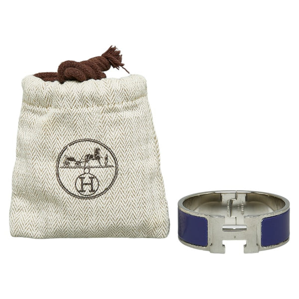 エルメス クリッククラックGM バングル シルバー パープル メタル レディース HERMES 【中古】