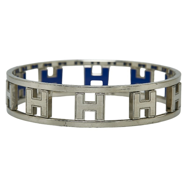 エルメス ロンドアッシュ バングル ブルー シルバー メタル レディース HERMES 【中古】