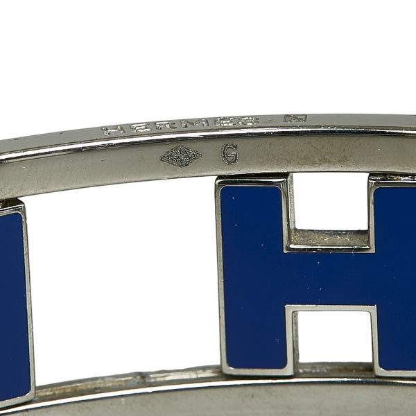 エルメス ロンドアッシュ バングル ブルー シルバー メタル レディース HERMES 【中古】
