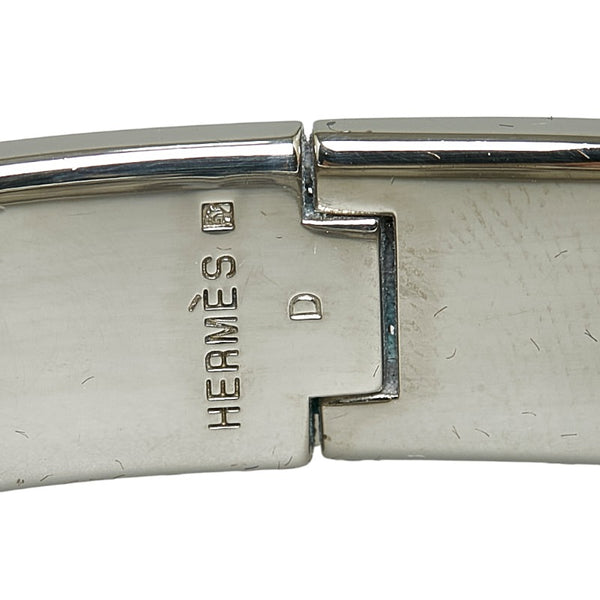 エルメス クリッククラックPM バングル ブレスレット シルバー ブラック メタル レディース HERMES 【中古】