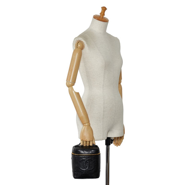 シャネル ココマーク バニティバッグ ブラック ゴールド キャビアスキン レディース CHANEL 【中古】