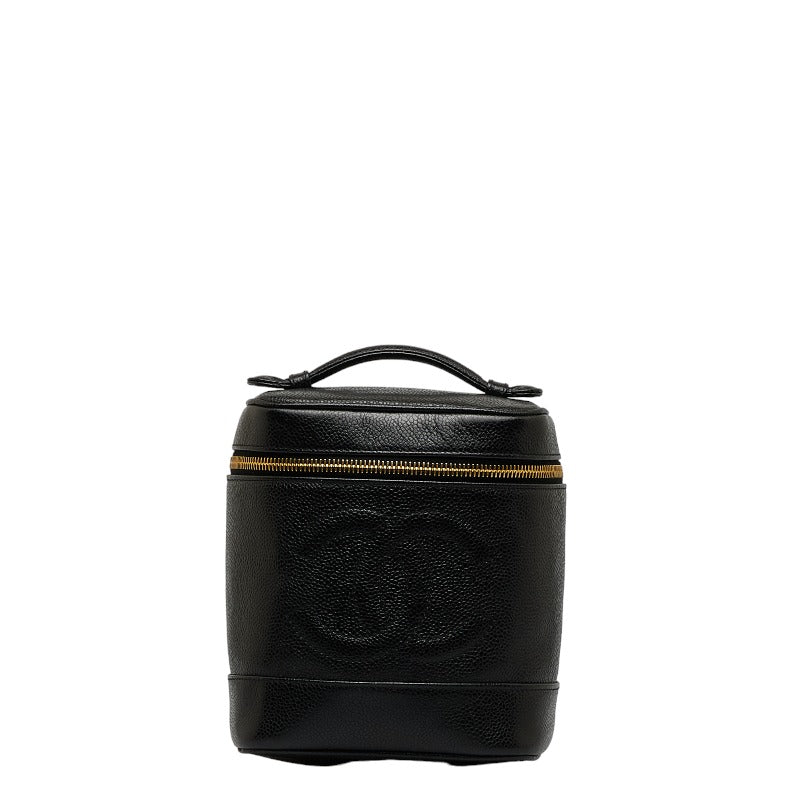 シャネル ココマーク バニティバッグ ブラック ゴールド キャビアスキン レディース CHANEL 【中古】