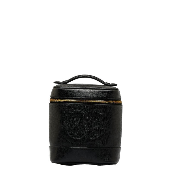 シャネル ココマーク バニティバッグ ブラック ゴールド キャビアスキン レディース CHANEL 【中古】