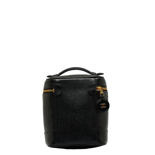シャネル ココマーク バニティバッグ ブラック ゴールド キャビアスキン レディース CHANEL 【中古】