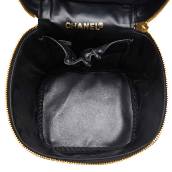 シャネル ココマーク バニティバッグ ブラック ゴールド キャビアスキン レディース CHANEL 【中古】