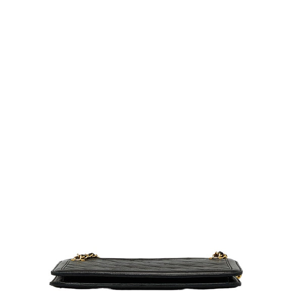 シャネル マトラッセ ココマーク フリンジ ゴールド金具 チェーン ショルダーバッグ ブラック ラムスキン レディース CHANEL 【中古】