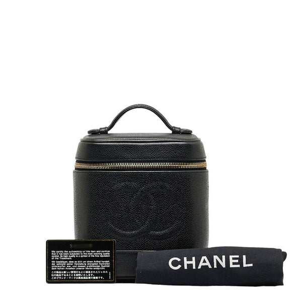 シャネル デカココマーク バニティバッグ ブラック キャビアスキン レディース CHANEL 【中古】