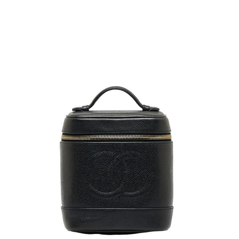 シャネル デカココマーク バニティバッグ ブラック キャビアスキン レディース CHANEL 【中古】