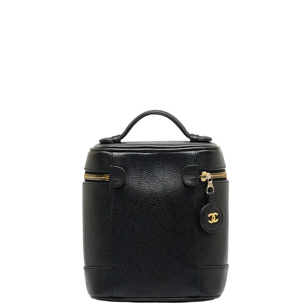 シャネル デカココマーク バニティバッグ ブラック キャビアスキン レディース CHANEL 【中古】