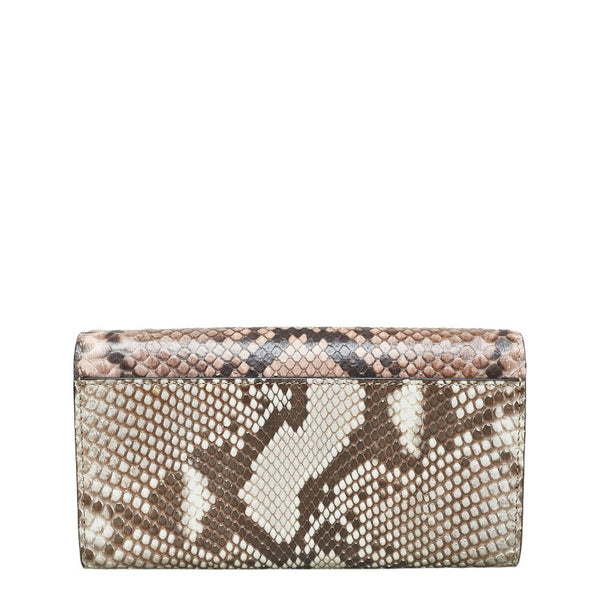 グッチ チェーン ウォレット 長財布 453506 ベージュ パイソン レザー レディース GUCCI 【中古】