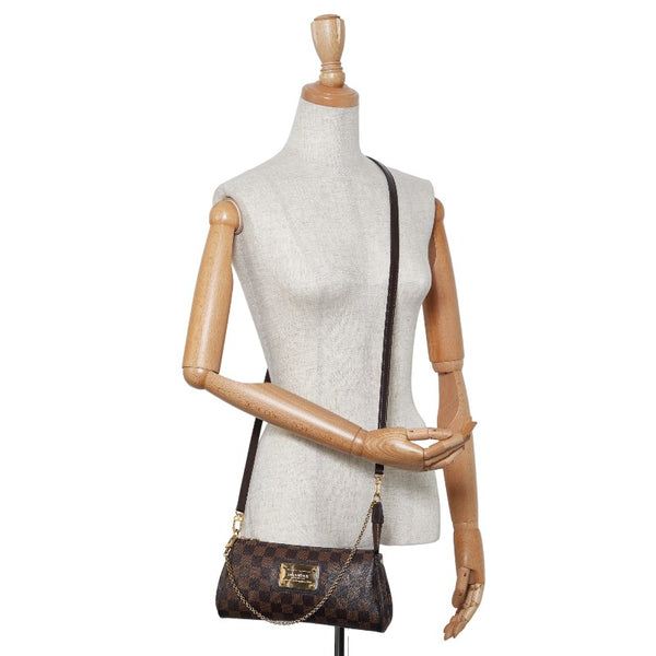 ルイ ヴィトン ダミエ エヴァ チェーン ハンドバッグ ショルダーバッグ 2WAY N55213 ブラウン PVC レザー レディース LOUIS VUITTON 【中古】