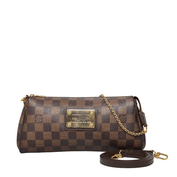 ルイ ヴィトン ダミエ エヴァ チェーン ハンドバッグ ショルダーバッグ 2WAY N55213 ブラウン PVC レザー レディース LOUIS VUITTON 【中古】