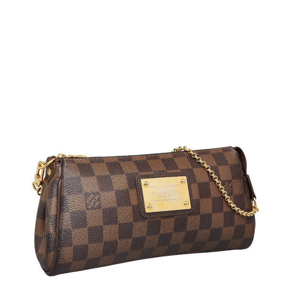 ルイ ヴィトン ダミエ エヴァ チェーン ハンドバッグ ショルダーバッグ 2WAY N55213 ブラウン PVC レザー レディース LOUIS VUITTON 【中古】