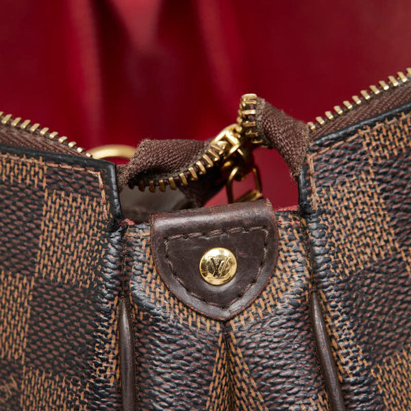 ルイ ヴィトン ダミエ エヴァ チェーン ハンドバッグ ショルダーバッグ 2WAY N55213 ブラウン PVC レザー レディース LOUIS VUITTON 【中古】