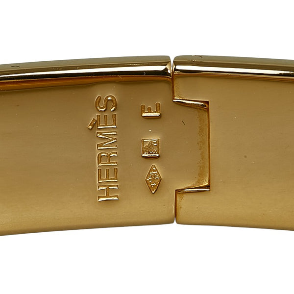 エルメス クリッククラックPM バングル ブレスレット ゴールド オフホワイト メッキ レディース HERMES 【中古】