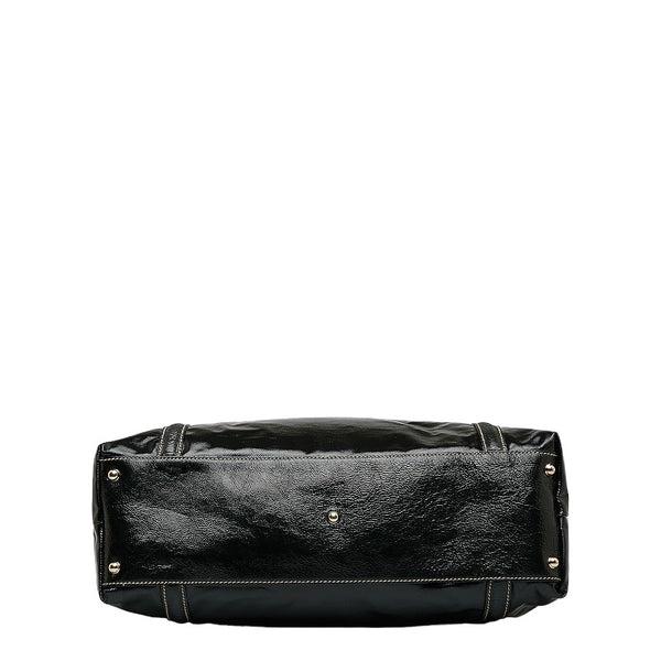 グッチ ニューブリッド ダブルG シェリー トートバッグ ショルダーバッグ 162094 ブラック マルチカラー パテントレザー レザー レディース GUCCI 【中古】