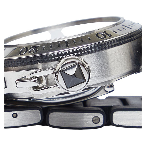 カルティエ パシャ シータイマー 腕時計 W3140003 クオーツ ブラック文字盤 ステンレススチール ラバー レディース CARTIER 【中古】