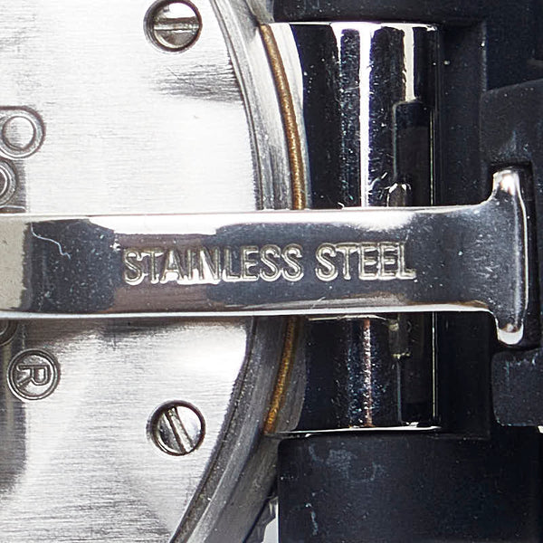 カルティエ パシャ シータイマー 腕時計 W3140003 クオーツ ブラック文字盤 ステンレススチール ラバー レディース CARTIER 【中古】