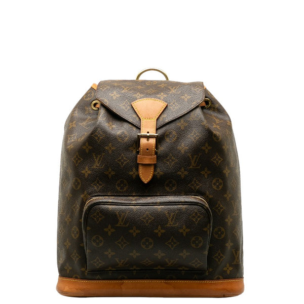 ルイ ヴィトン モノグラム モンスリGM リュック バックパック M51135 ブラウン PVC レザー レディース LOUIS VUITTON 【中古】