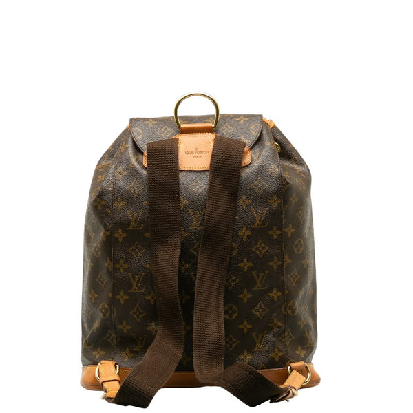 ルイ ヴィトン モノグラム モンスリGM リュック バックパック M51135 ブラウン PVC レザー レディース LOUIS VUITTON 【中古】