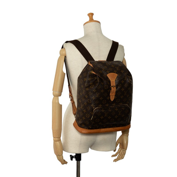 ルイ ヴィトン モノグラム モンスリGM リュック バックパック M51135 ブラウン PVC レザー レディース LOUIS VUITTON 【中古】