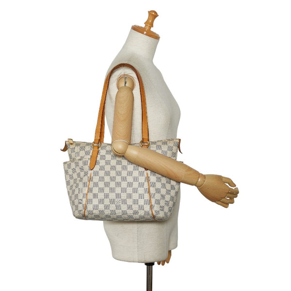 ルイ ヴィトン ダミエ アズール トータリーPM トートバッグ N41280 ホワイト PVC レザー レディース LOUIS VUITTON 【中古】