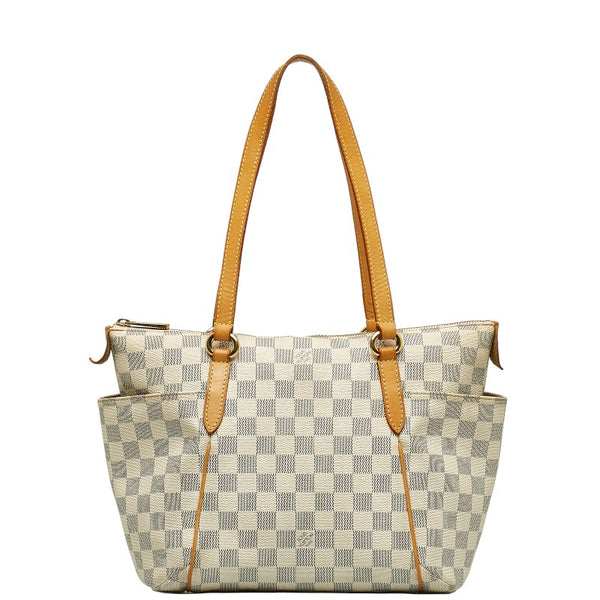 ルイ ヴィトン ダミエ アズール トータリーPM トートバッグ N41280 ホワイト PVC レザー レディース LOUIS VUITTON 【中古】