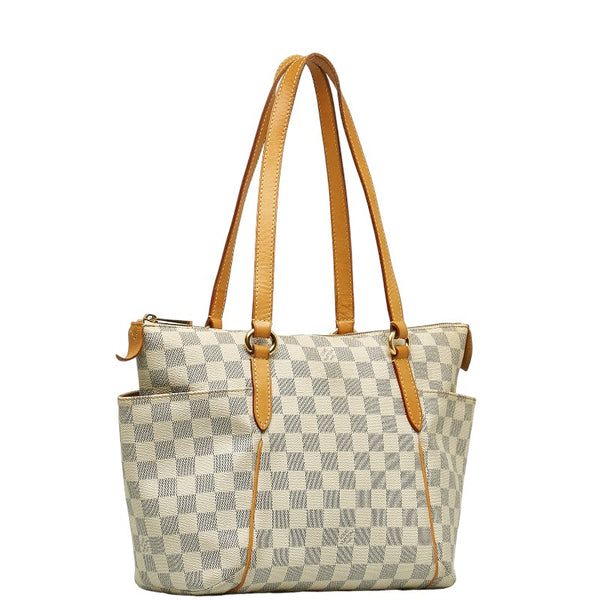 ルイ ヴィトン ダミエ アズール トータリーPM トートバッグ N41280 ホワイト PVC レザー レディース LOUIS VUITTON 【中古】