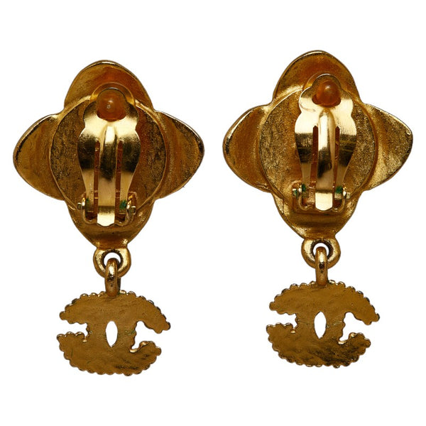 シャネル グリポワ ココマーク イヤリング ゴールド パープル メッキ レディース CHANEL 【中古】