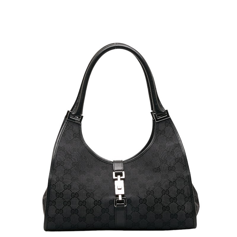 グッチ GGキャンバス ジャッキー ハンドバッグ ショルダーバッグ 002 1067 ブラック キャンバス レザー レディース GUCCI 【中古】