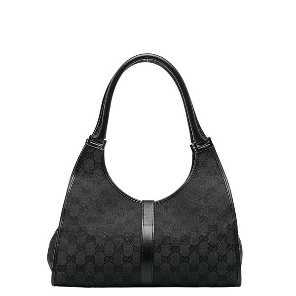 グッチ GGキャンバス ジャッキー ハンドバッグ ショルダーバッグ 002 1067 ブラック キャンバス レザー レディース GUCCI 【中古】