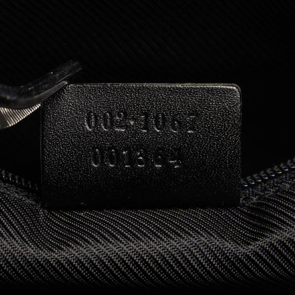 グッチ GGキャンバス ジャッキー ハンドバッグ ショルダーバッグ 002 1067 ブラック キャンバス レザー レディース GUCCI 【中古】