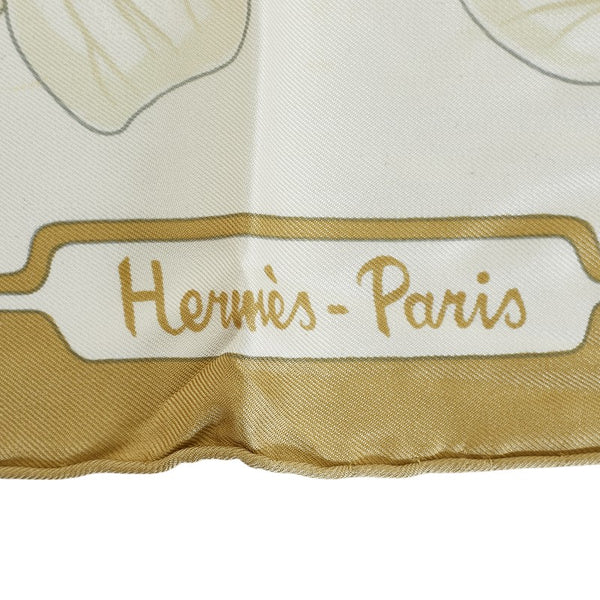 エルメス カレ90 Flora Graeca ギリシャの花 スカーフ グリーン マルチカラー シルク レディース HERMES 【中古】
